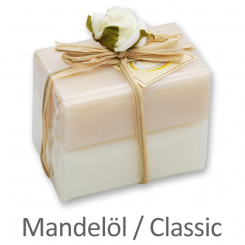 Sheep milk soap square 100g 2 pieces packed, Classic/Almond oil 