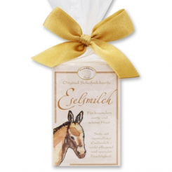 Milchseife eckig 100g mit Etikett klassisch, Eselsmilch verpackt in Cello 