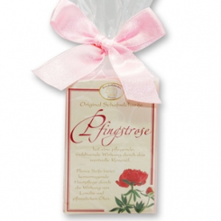 Schafmilchseife eckig 100g klassisch in Cello, Pfingstrose 