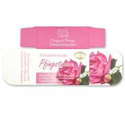 Papier-Schachtel MC für Schafmilchseife eckig 100g, Pfingstrose 