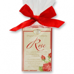 Schafmilchseife eckig 100g klassisch in Cello, Rose 