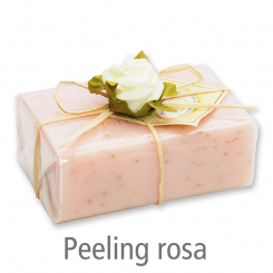 Sheep milk soap square 100g 1 piece packed, Peeling rose 