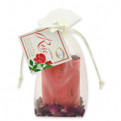 Sheep milk soap 100g, with rose petals in organza, Rose with petals 