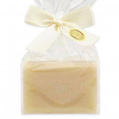 Sheep milk soap square 100g in a cellophane bag, Coconut 