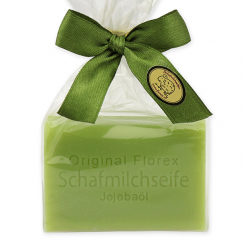 Sheep milk soap square 100g in a cellophane bag, Jojoba oil 