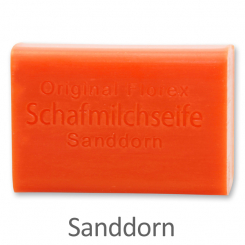 Schafmilchseife eckig 100g, Sanddorn 