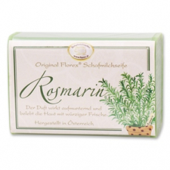 Schafmilchseife eckig 100g klassisch, Rosmarin 