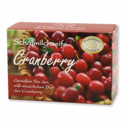 Sheep milk soap square 100g paper box, Cranberry 
