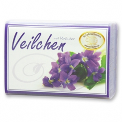 Schafmilchseife eckig 100g modern, Veilchen mit Kräuter 