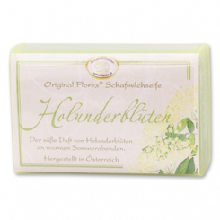 Schafmilchseife eckig 100g klassisch, Holunderblüten 