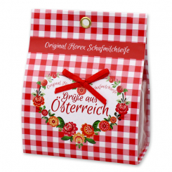 Sheep milk soap 100g in a paper-bag "Greetings from Austria", Pomegranate 