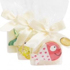 Schafmilchseife Quadrat 35g dekoriert mit Meerestiere in Cello, Classic 