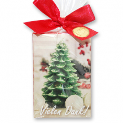 Schafmilchseife eckig 150g in Cello "Vielen Dank", Cranberry 