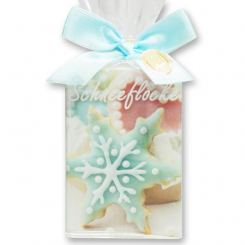 Schafmilchseife eckig 150g in Cello "Schneeflocke", Schneerose 