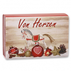 Schafmilchseife eckig 150g "Von Herzen", Granatapfel 