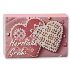 Schafmilchseife eckig 150g "Herzliche Grüße", Classic 
