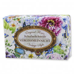 Sheep milk soap 150g "Vintage motif 175", Forget-me-not 