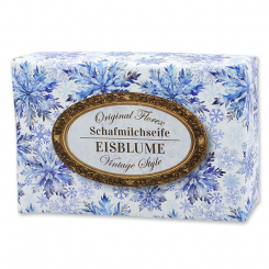Schafmilchseife eckig 150g "Vintage-Motiv 220", Eisblume 