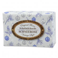 Sheep milk soap 150g "Vintage motif 226", Christmas rose white 