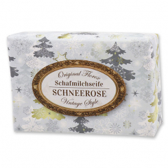 Sheep milk soap 150g "Vintage motif 94", Christmas rose white 