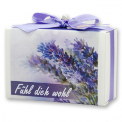 Sheep milk soap 150g in a box "Fühl dich wohl", Lavender 