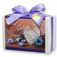 Schafmilchseife eckig 150g in Schachtel "Alles Gute", Lavendel 