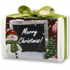 Schafmilchseife eckig 150g in Schachtel "Merry Christmas", Eisenkraut 