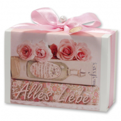 Sheep milk soap 150g in a box "Alles Liebe", Peony 