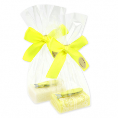 Schafmilchseife Gästeseife 25g, dekoriert mit Fisch in Cello, Classic/Grapefruit 