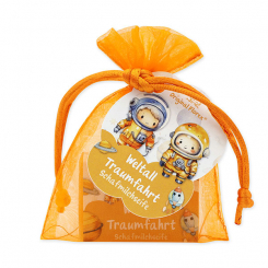 Sheep milk soap square 25g in organza bag "Weltall Traumfahrt", Fruit dream 