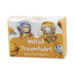 Sheep milk soap square 25g "Weltall Traumfahrt", Fruit dream 