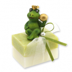 Sheep milk guest soap 2x25g decorated with a frog, Classic/verbena 
