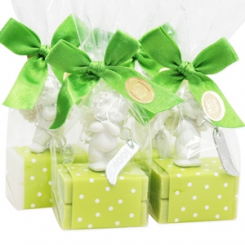 Sheep milk guest soap 2x25g decorated with an angel-Igor in a cellophane, Classic/pear 