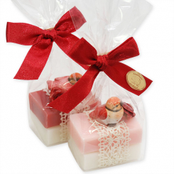 Sheep milk guest soap 2x25g decorated with a birdin a cellophane, sorted 