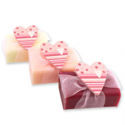 Sheep milk soap 100g, decorated with a heart, sorted 