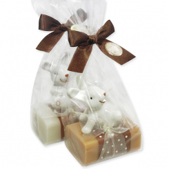 Sheep milk soap 100g decorated with a rabbit in a cellophane, Classic/quince 