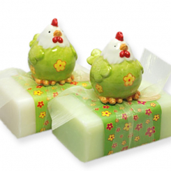 Sheep milk soap 100g decorated with a rooster, Classic/meadow flower 