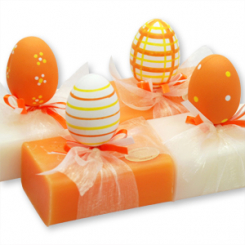 Sheep milk soap 100g decorated with an easter egg, Classic/orange 