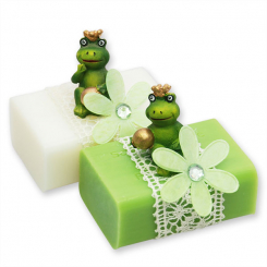 Sheep milk soap 100g, decorated with a frog prince, Classic/pear 
