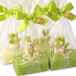 Sheep milk soap 100g decorated with a rabbit in a cellophane, Classic/pear 