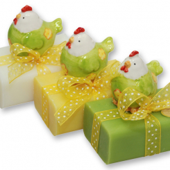 Sheep milk soap 100g, decorated with a rooster, sorted 