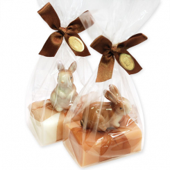 Sheep milk soap 100g decorated with a rabbit in a cellophane, Classic/quince 