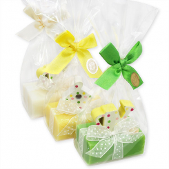 Sheep milk soap 100g, decorated with a sheep in a cellophane, sorted 