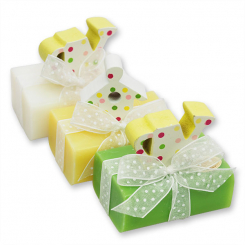 Sheep milk soap 100g, decorated with a sheep in a cellophane, sorted 
