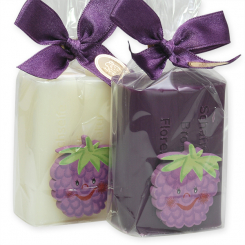 Sheep milk soap 100g, decorated with an elderberry in a cellophane, Classic/elderberry 