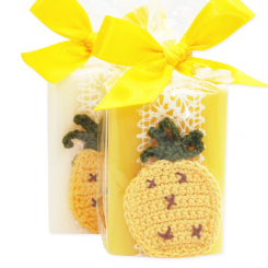 Sheep milk soap 100g, decorated with a pinapple in a cellophane, Classic/grapefruit 