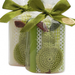 Sheep milk soap 100g, decorated with a pear in a cellophane, Classic/pear 
