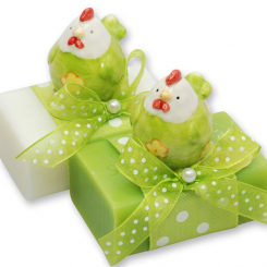 Sheep milk soap 100g decorated with a rooster, Classic/pear 