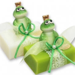 Sheep milk soap 100g, decorated with a frog prince, Classic/pear 