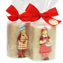 Sheep milk soap 100g, decorated with cooking figures in a cellophane, Kitchen soap 